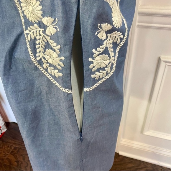 Tory Burch Calita Embroidered Chambray Mini Dress - Picture 7 of 9